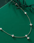 Circle of Luck Clover Moissanite Necklace