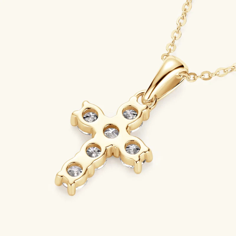 Dainty Light Moissanite Cross Necklace