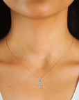 Dainty Light Moissanite Cross Necklace