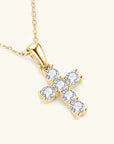 Dainty Light Moissanite Cross Necklace
