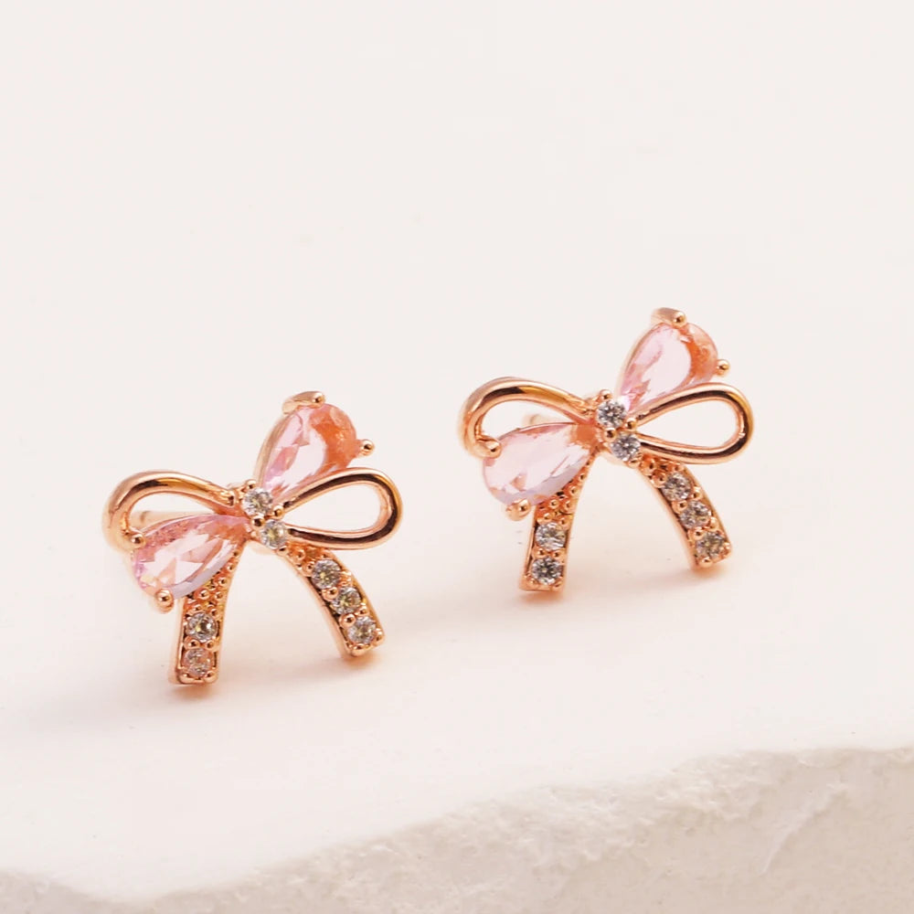 Crystal Bow Earrings - Misty and Molly