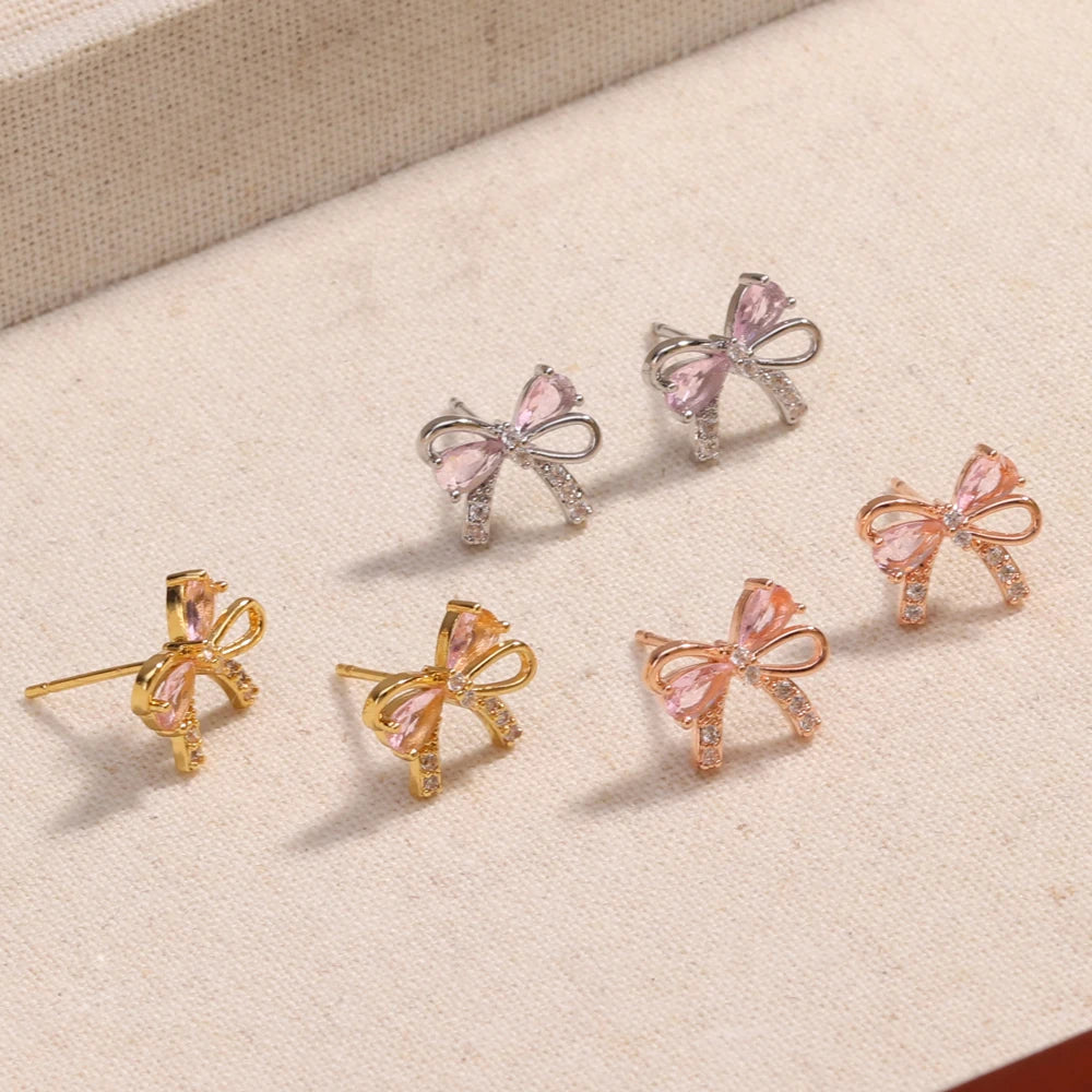 Crystal Bow Earrings - Misty and Molly