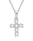 Dainty Light Moissanite Cross Necklace