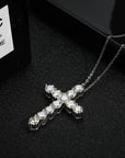 Radiant Moissanite Cross Necklace
