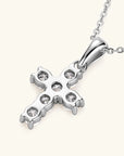 Dainty Light Moissanite Cross Necklace