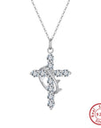 Crown of Faith CZ Cross Necklace