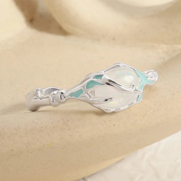 Moonlit Bloom Opal Ring