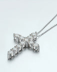 Radiant Moissanite Cross Necklace