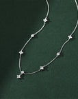 Circle of Luck Clover Moissanite Necklace
