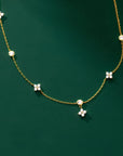 Circle of Luck Clover Moissanite Necklace