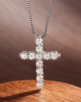 Radiant Moissanite Cross Necklace
