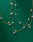 Circle of Luck Clover Moissanite Bracelet