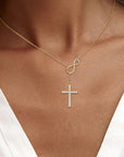 Infinite Faith Moissanite Cross Necklace