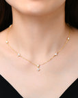 Circle of Luck Clover Moissanite Necklace