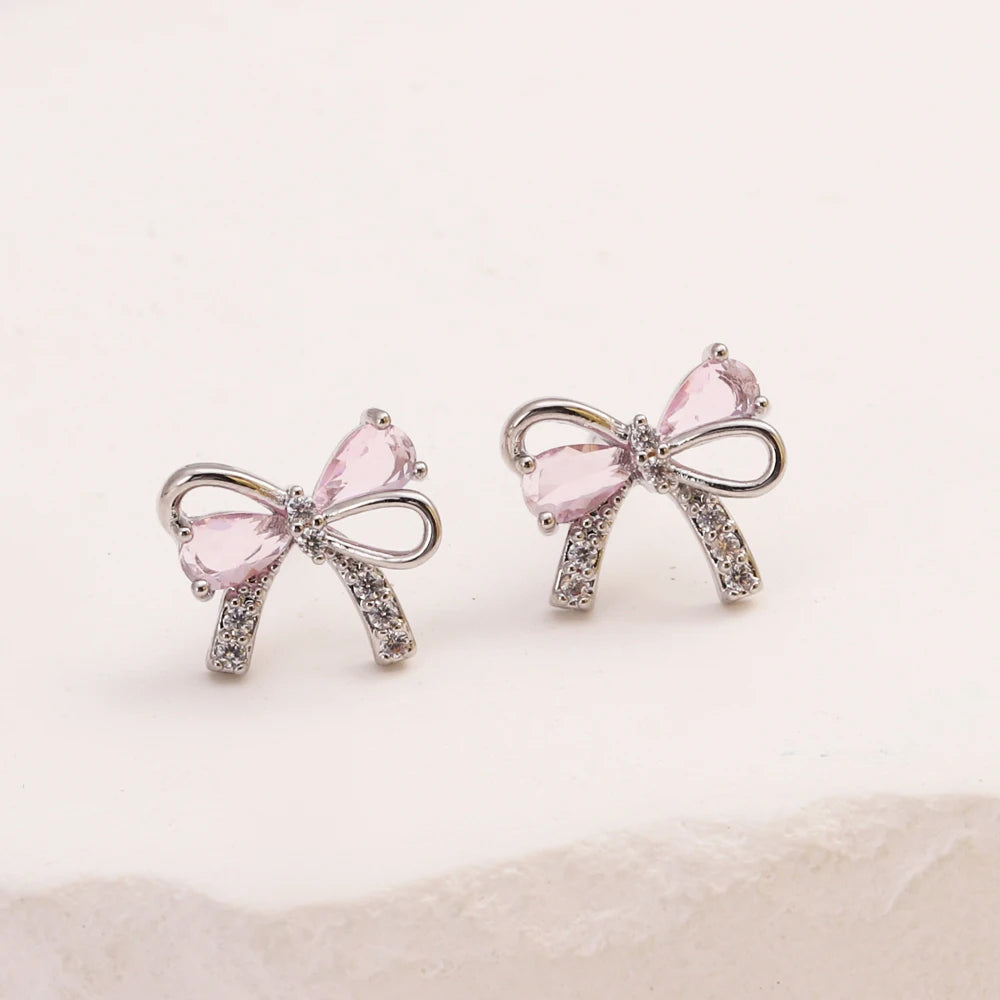 Crystal Bow Earrings - Misty and Molly