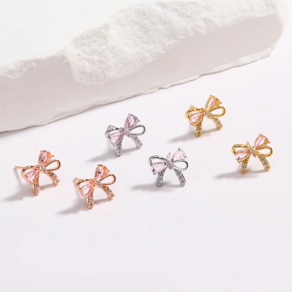 Crystal Bow Earrings - Misty and Molly