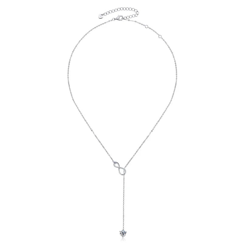Endless Promise Infinity Lariat Moissanite Necklace