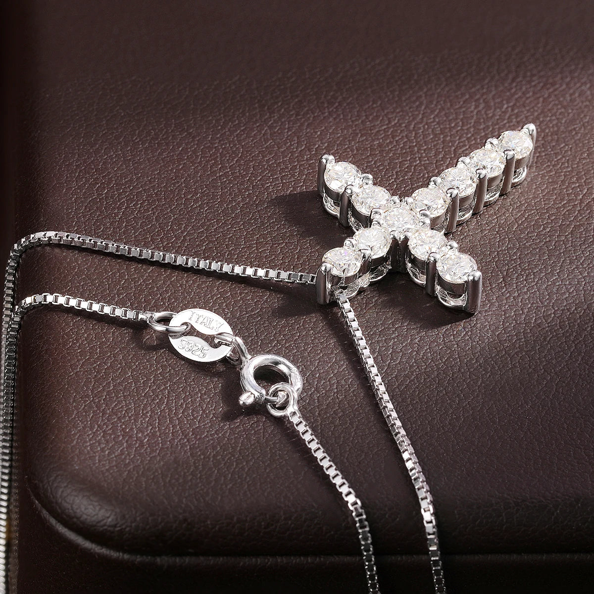 Radiant Moissanite Cross Necklace