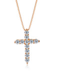 Radiant Moissanite Cross Necklace