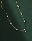 Circle of Luck Clover Moissanite Necklace