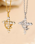 Crown of Faith Moissanite Cross Necklace