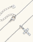 Dainty Light Moissanite Cross Necklace