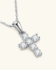 Dainty Light Moissanite Cross Necklace