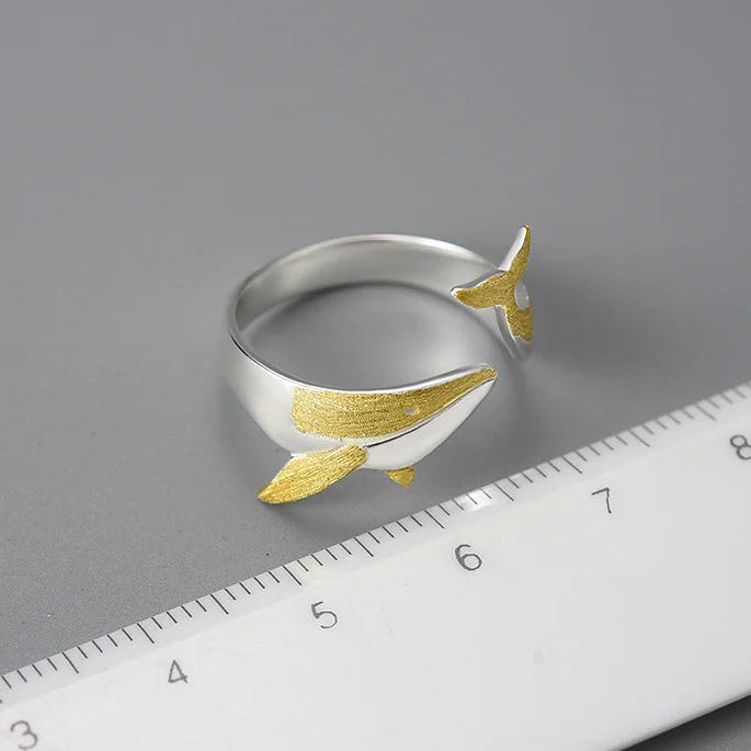 Whispers of the Deep Whale Ring