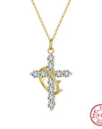 Crown of Faith CZ Cross Necklace