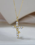 Crown of Faith CZ Cross Necklace