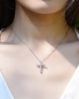 Radiant Moissanite Cross Necklace