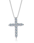 Radiant Moissanite Cross Necklace