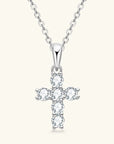 Dainty Light Moissanite Cross Necklace