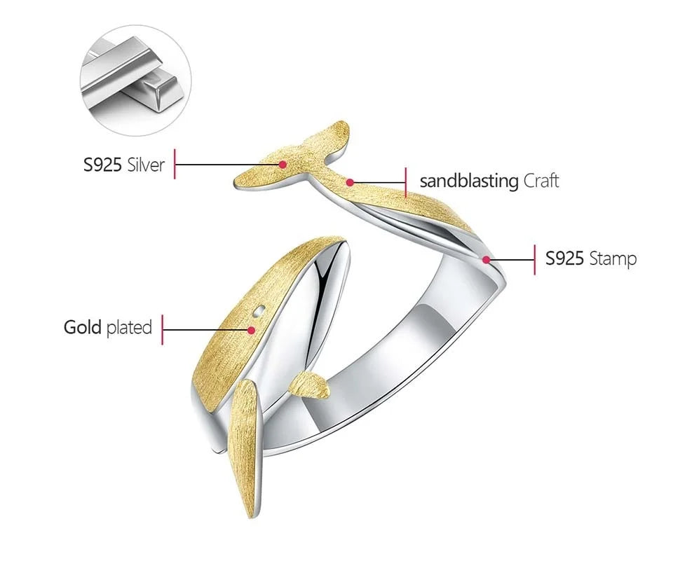 Whispers of the Deep Whale Ring