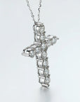 Radiant Moissanite Cross Necklace