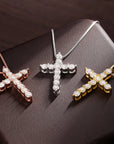 Radiant Moissanite Cross Necklace