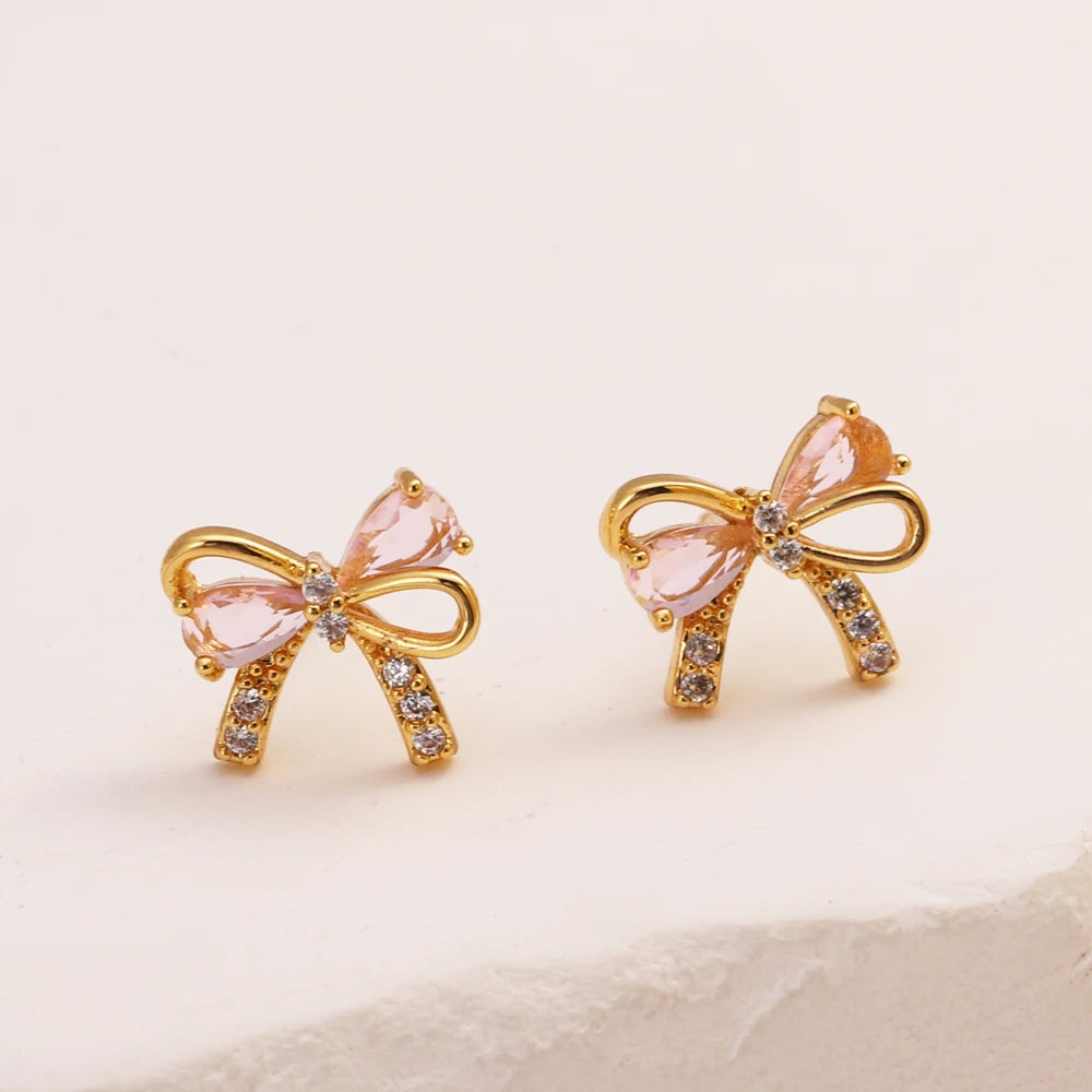 Crystal Bow Earrings - Misty and Molly