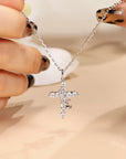 Crown of Faith Moissanite Cross Necklace