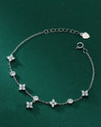 Circle of Luck Clover Moissanite Bracelet
