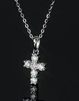 Dainty Light Moissanite Cross Necklace