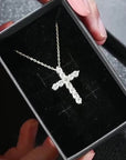 Radiant Moissanite Cross Necklace