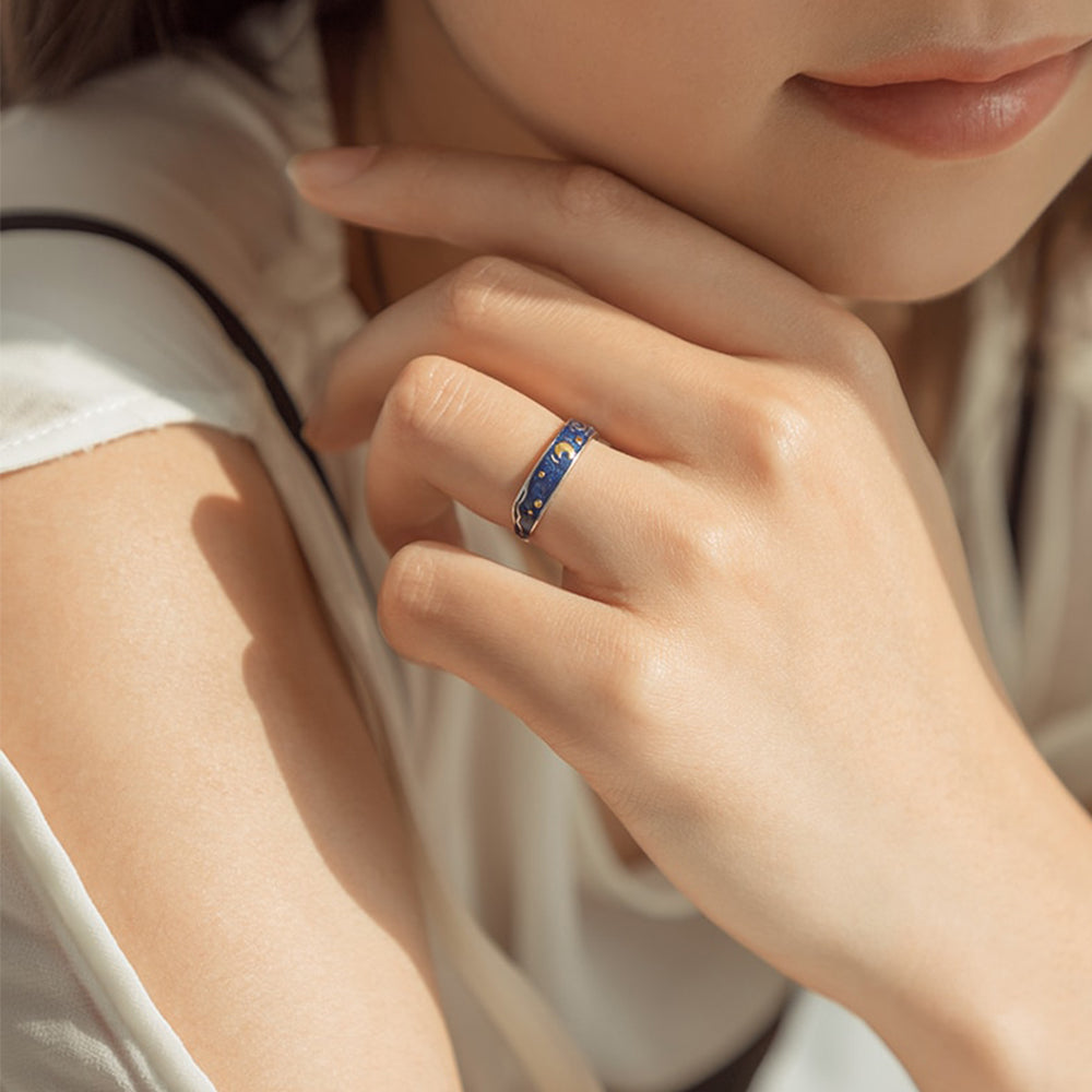 Starry Night Silver Ring