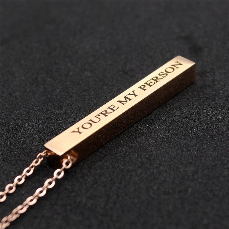 Personalized Bar Necklace - Misty and Molly