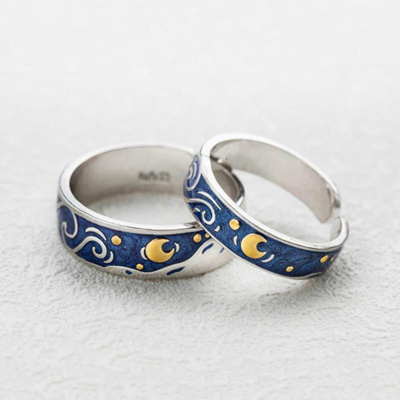 Starry Night Couple’s Rings - Misty and Molly