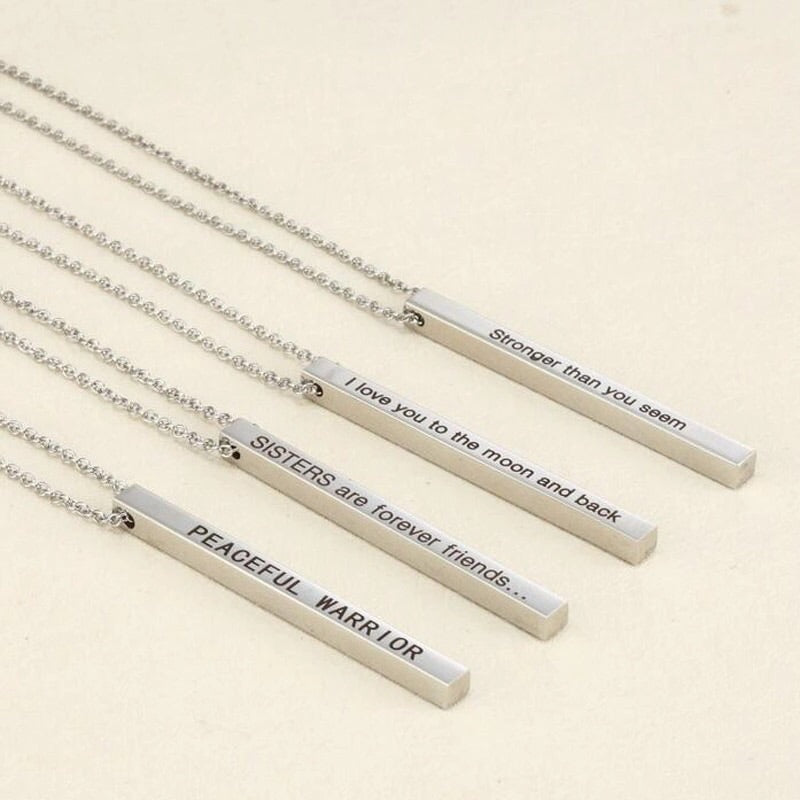 Personalized Bar Necklace - Misty and Molly