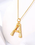 Bamboo-Inspired Initial Necklace - Misty and Molly