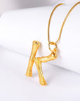 Bamboo-Inspired Initial Necklace - Misty and Molly