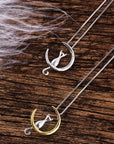 Cat on Moon Necklace - Misty and Molly