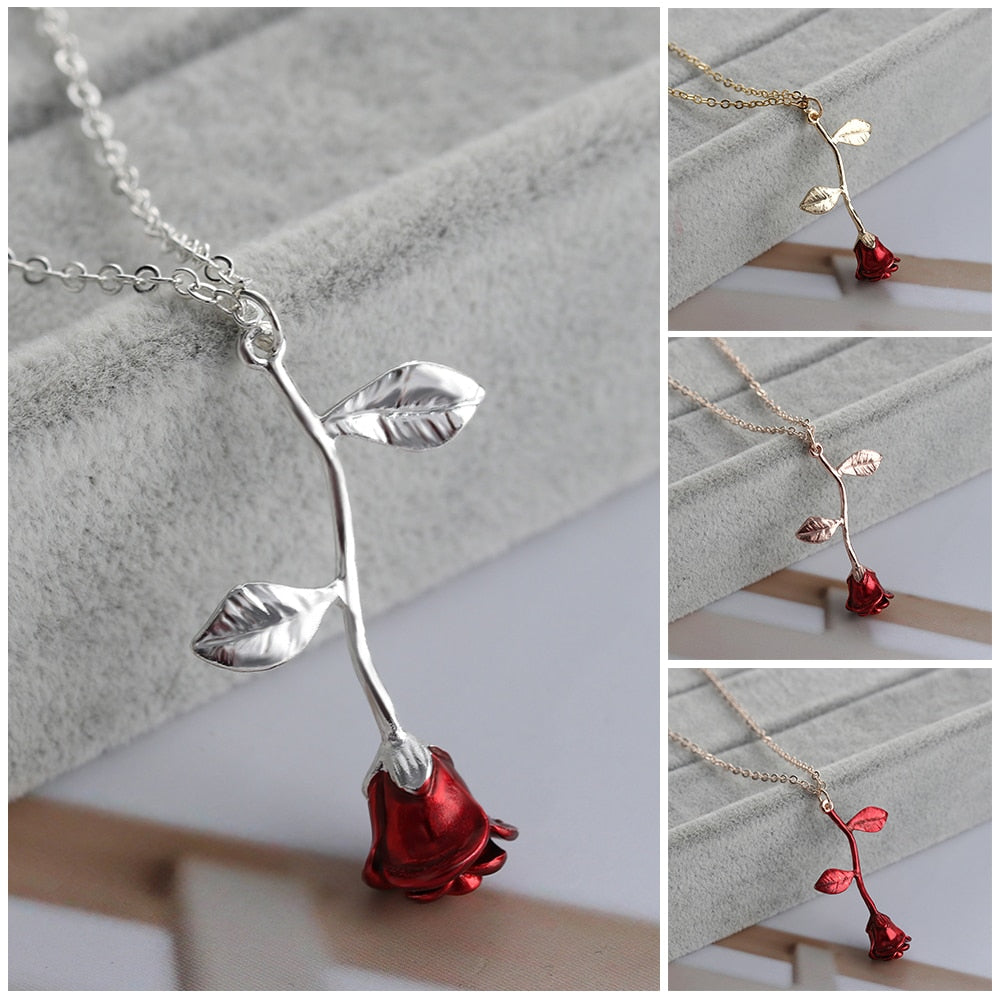 Red Rose Necklace - Misty and Molly