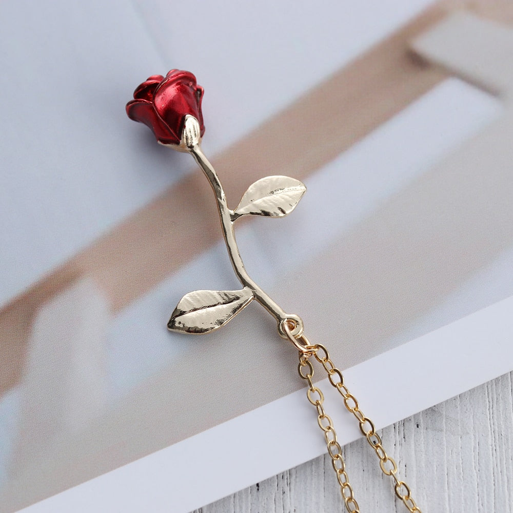 Red Rose Necklace - Misty and Molly